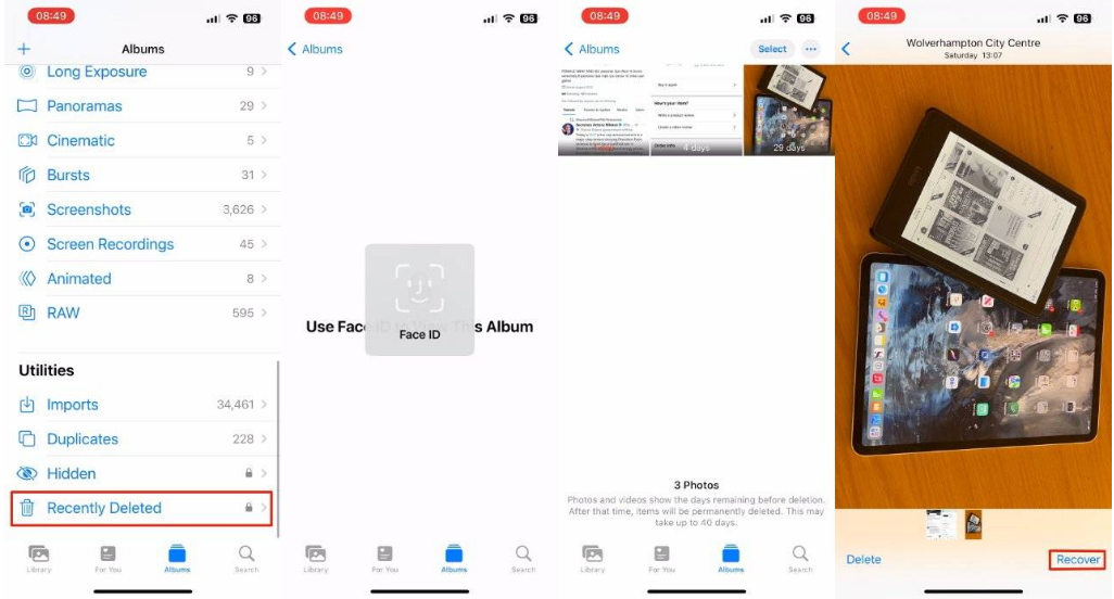 宝山苹果14维修分享 iPhone14 上恢复已删除的照片 