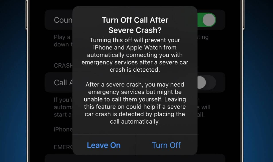 宝山苹果14维修分享 iPhone 14 和 Apple Watch 上关闭崩溃检测 